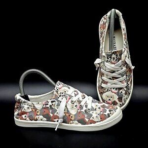 Isaac Mizrahi Ressa Multi Dogs Print Walking Slip on Sneaker Women's Size 6 M